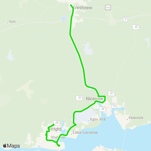 EC Rider Okaloosa map