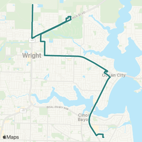 EC Rider Fort Walton Beach map