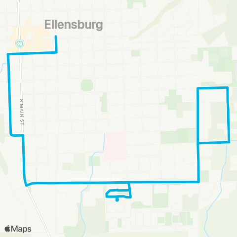 Ellensburg Central Transit Airport to Ellensburg High School (EHS) map