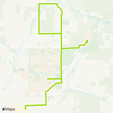 Ellensburg Central Transit Ruby & Manitoba (AAC) to Airport & Greenfield (Verge) map