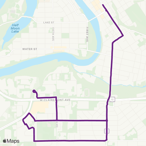 Eau Claire Transit West MacArthur map