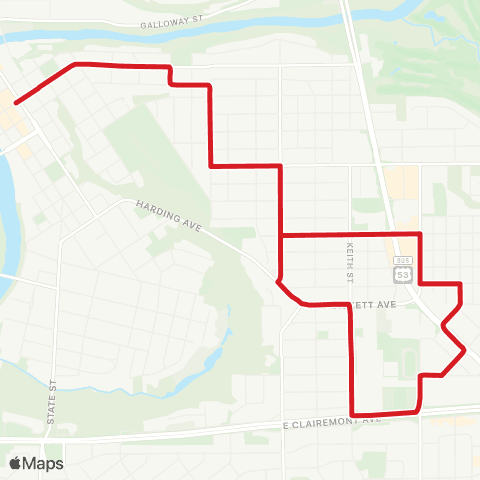 Eau Claire Transit Memorial map