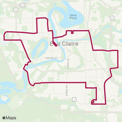 Eau Claire Transit Pool Bebop map