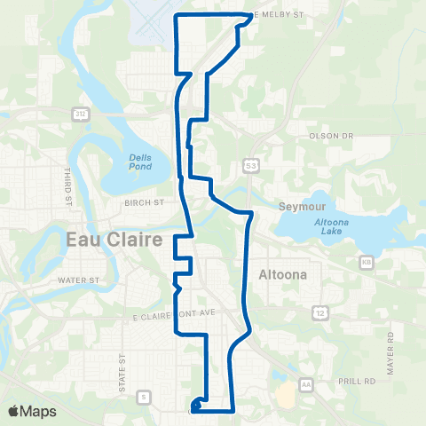 Eau Claire Transit Pool Mystery map