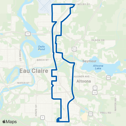 Eau Claire Transit Pool Magic map
