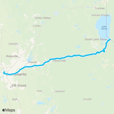 El Dorado Transit Sac / SLT Connecting Bus map