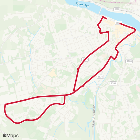 Bus Éireann Clock Tower - Ballybeg map