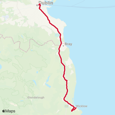 Bus Éireann Dublin - Wicklow map