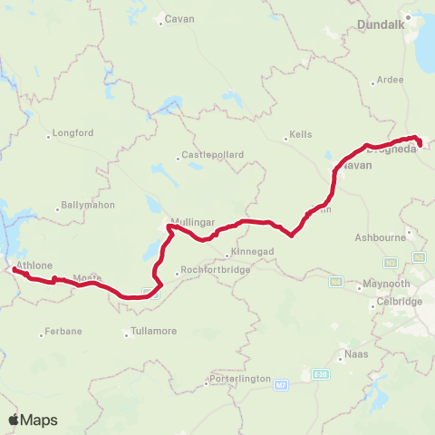 Bus Éireann Drogheda - Navan - Trim map