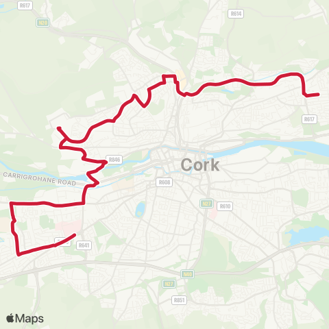 Bus Éireann Lotabeg - Hollyhill - CIT - CUH map