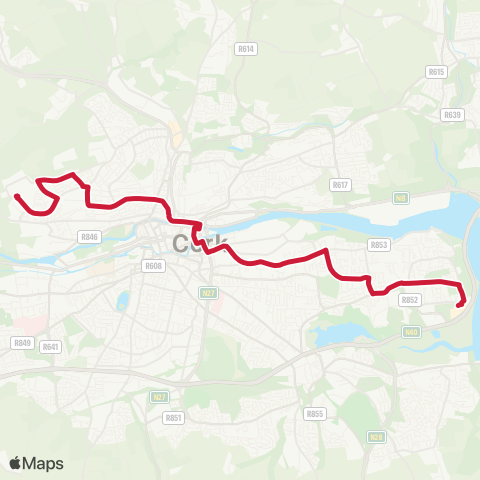Bus Éireann Ringmahon - City - Hollyhill (Apple) map