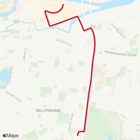 Bus Éireann Lapps Quay (P&R) - Black Ash map