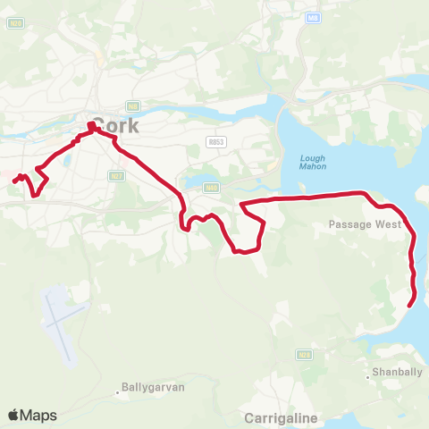 Bus Éireann Mount Oval - City - Glasheen - CUH map