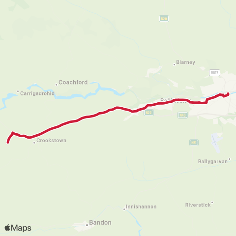 Bus Éireann Cork - Macroom map