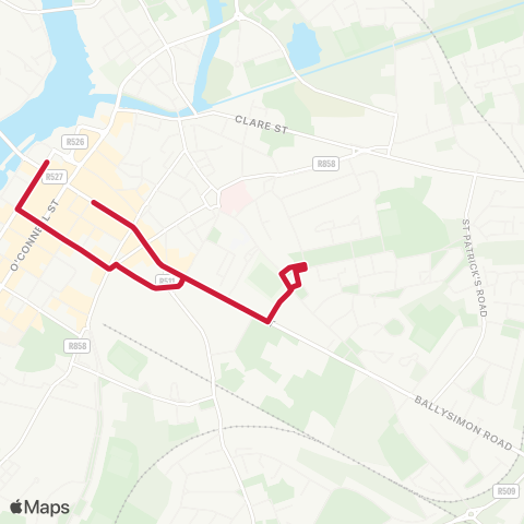 Bus Éireann Lynwood Pk - City Centre - St Marys Pk map