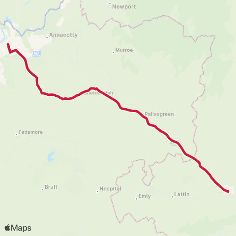 Bus Éireann Limerick - Tipperary map
