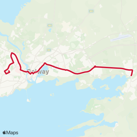 Bus Éireann Eyre Square - Newcastle map