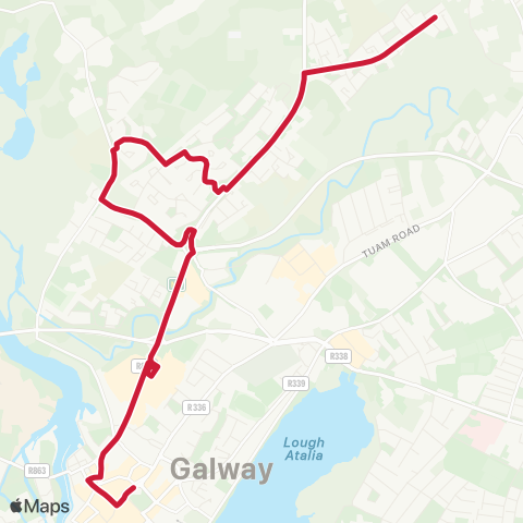 Bus Éireann Eyre Square - Bóthar an Chóiste map