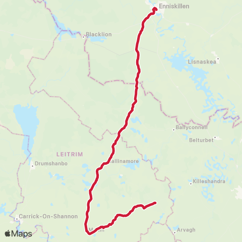 Bus Éireann Carrigallen - Eniskillen map