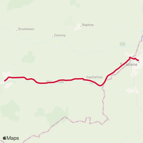 Bus Éireann Strabane - Ballybofey map