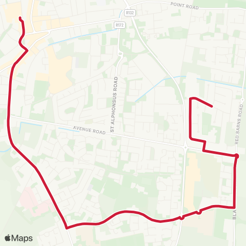 Bus Éireann Long Walk - Bay Estate map