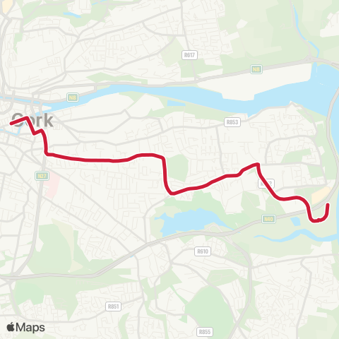 Bus Éireann Mahon Point - Boreenmanna Rd - City map