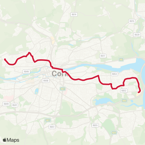 Bus Éireann Ringmahon - City - Hollyhill (Apple) map