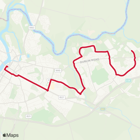 Bus Éireann Sarsfield St - National Technology Park map