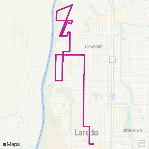 El Metro South Laredo Circulator map
