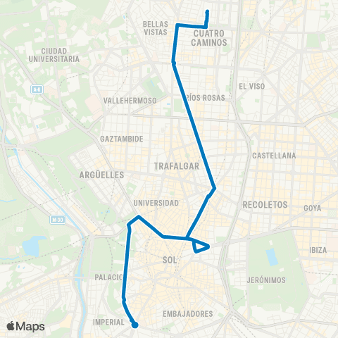 EMT Puerta de Toledo - Plaza de San Amaro map