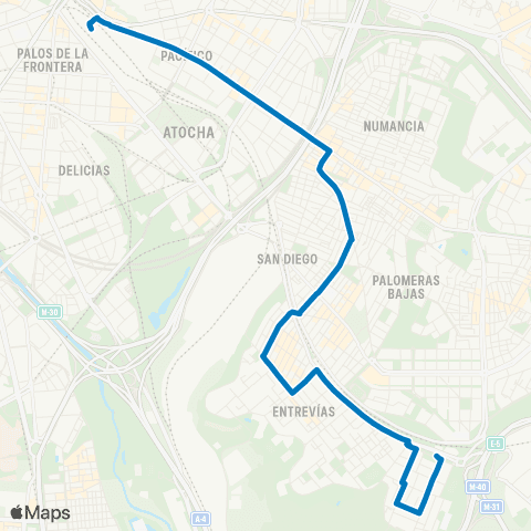 EMT Estacion de Atocha - Estacion el Pozo map