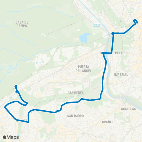 EMT Plaza de España - Casa de Campo map