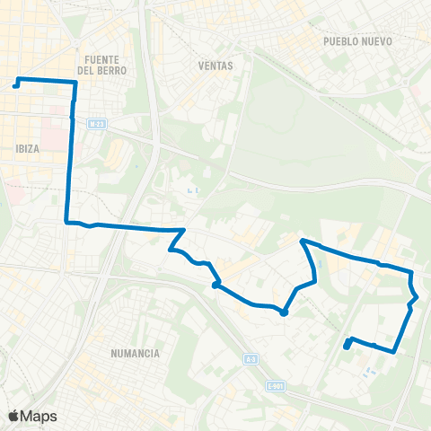 EMT Avenida de Felipe II - Pavones map