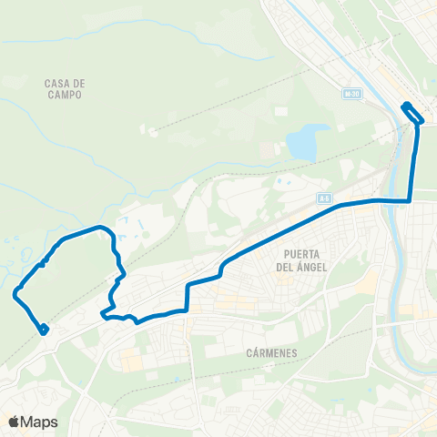 EMT Principe Pio - Casa de Campo map