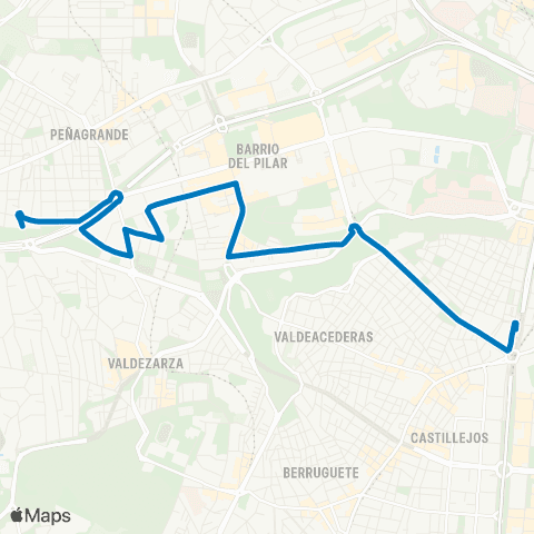 EMT Plaza de Castilla - Barrio de Peñagrande map