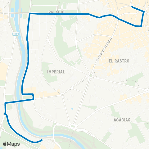 EMT Plaza Mayor - Avenida del Manzanares map