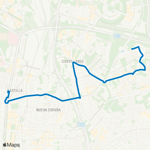 EMT Plaza de Castilla - Hortaleza map