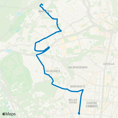 EMT Glorieta de Cuatro Caminos - Pitis map