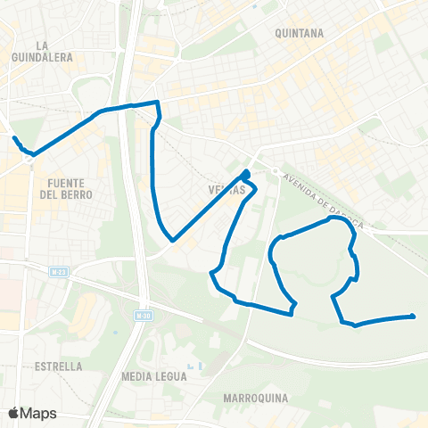 EMT Plaza de Manuel Becerra - Cementerio de la Almudena map