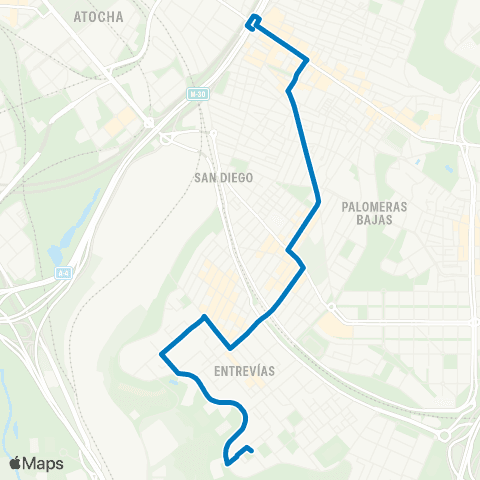 EMT Puente Vallecas - Entrevias map