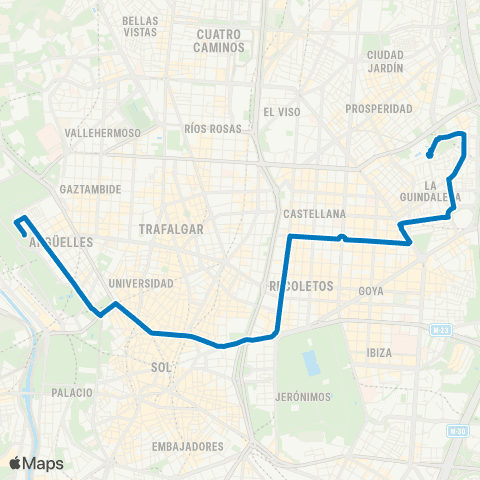 EMT Paseo del Pintor Rosales - Parque de las Avenidas map