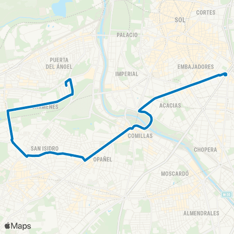 EMT Atocha - Barrio de Goya map