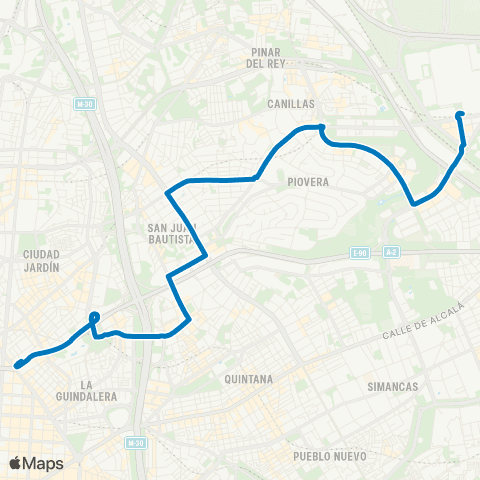 EMT Avenida de America - Feria de Madrid map