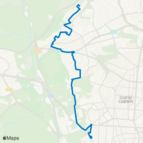 EMT Moncloa - Pitis map