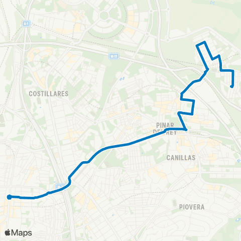EMT Plaza de la Republica Dominicana - las Carcavas map