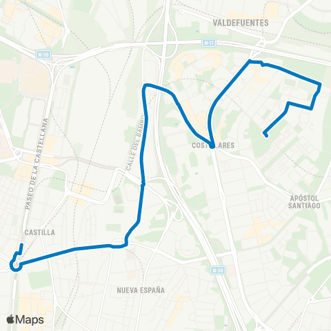 EMT Plaza de Castilla - Manoteras map