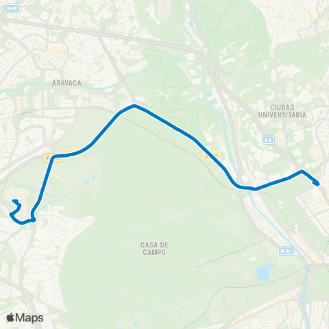 EMT Moncloa - Campus Somosaguas map