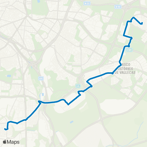 EMT Villaverde Alto - Vicalvaro map