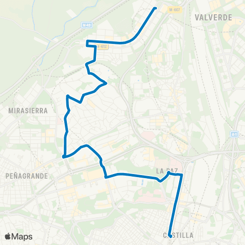 EMT Plaza de Castilla|Vaguada - Montecarmelo map