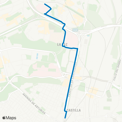 EMT Plaza de Castilla - Hospital Ramon y Cajal map